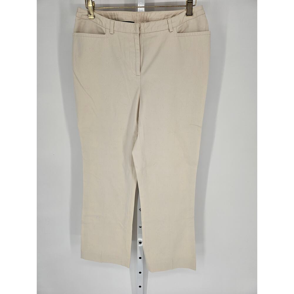 Kasper Women's Cream Belt Loop Pockets Mid Rise Casual Pant Size 6